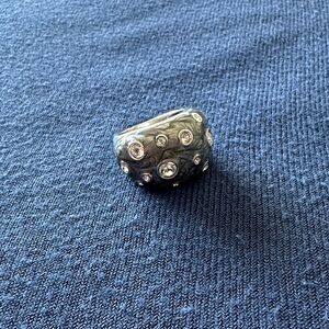 Lia Sophia Silver and Gray Crystal Ring